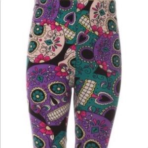 Sugar skull Halloween leggings